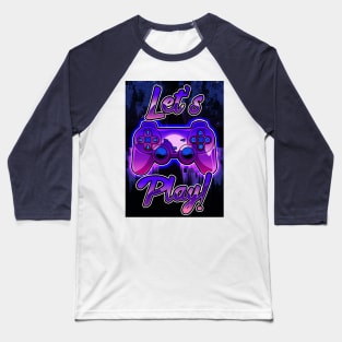 let's play game Joystick gaming quotes Vaporwave 80s Baseball T-Shirt